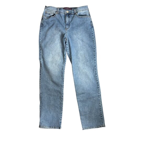 Gloria Vanderbilt Amanda Blue Jeans Size 12 Stretch Medium Wash Straight Leg - Picture 1 of 9